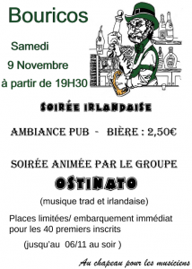 Soirée Irlandaise à Bouricos 2019