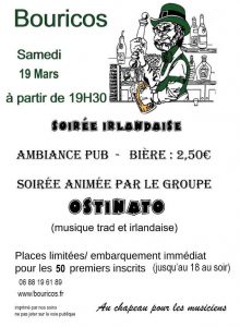 Soirée Irlandaise 19/03/22