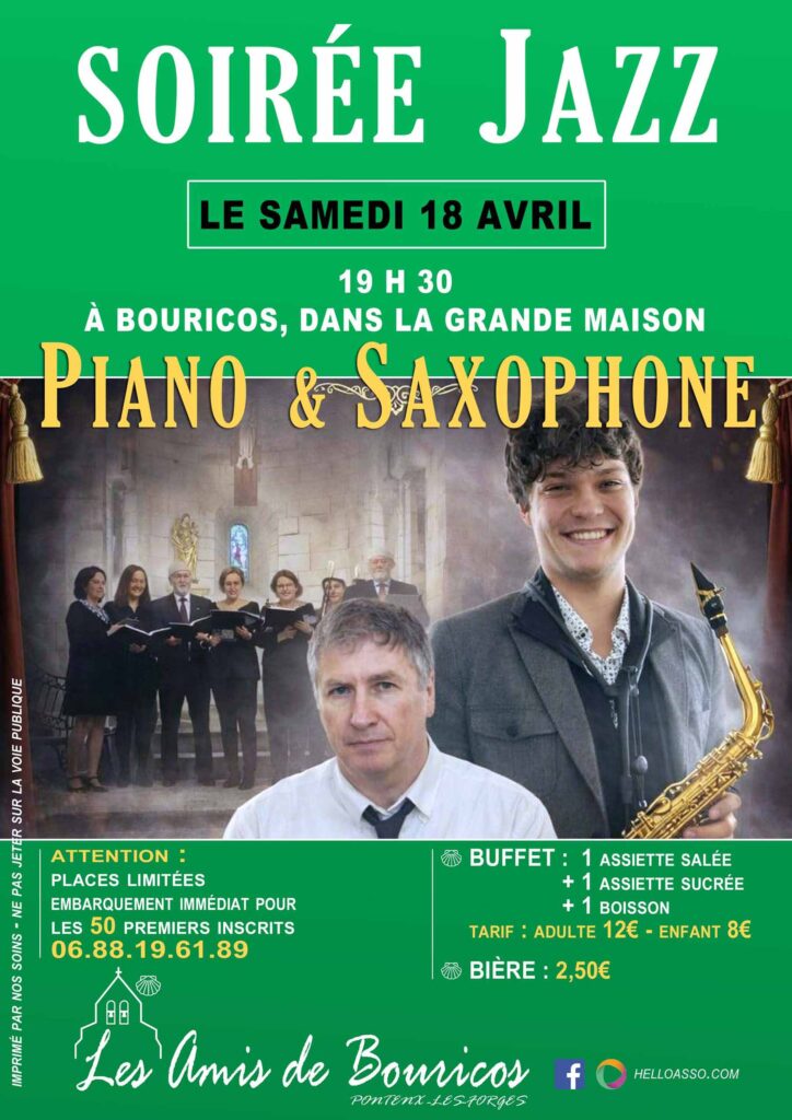 Affiche Bouricos - Activites Landes - Animations 2026-04-18 Soiree Jazz